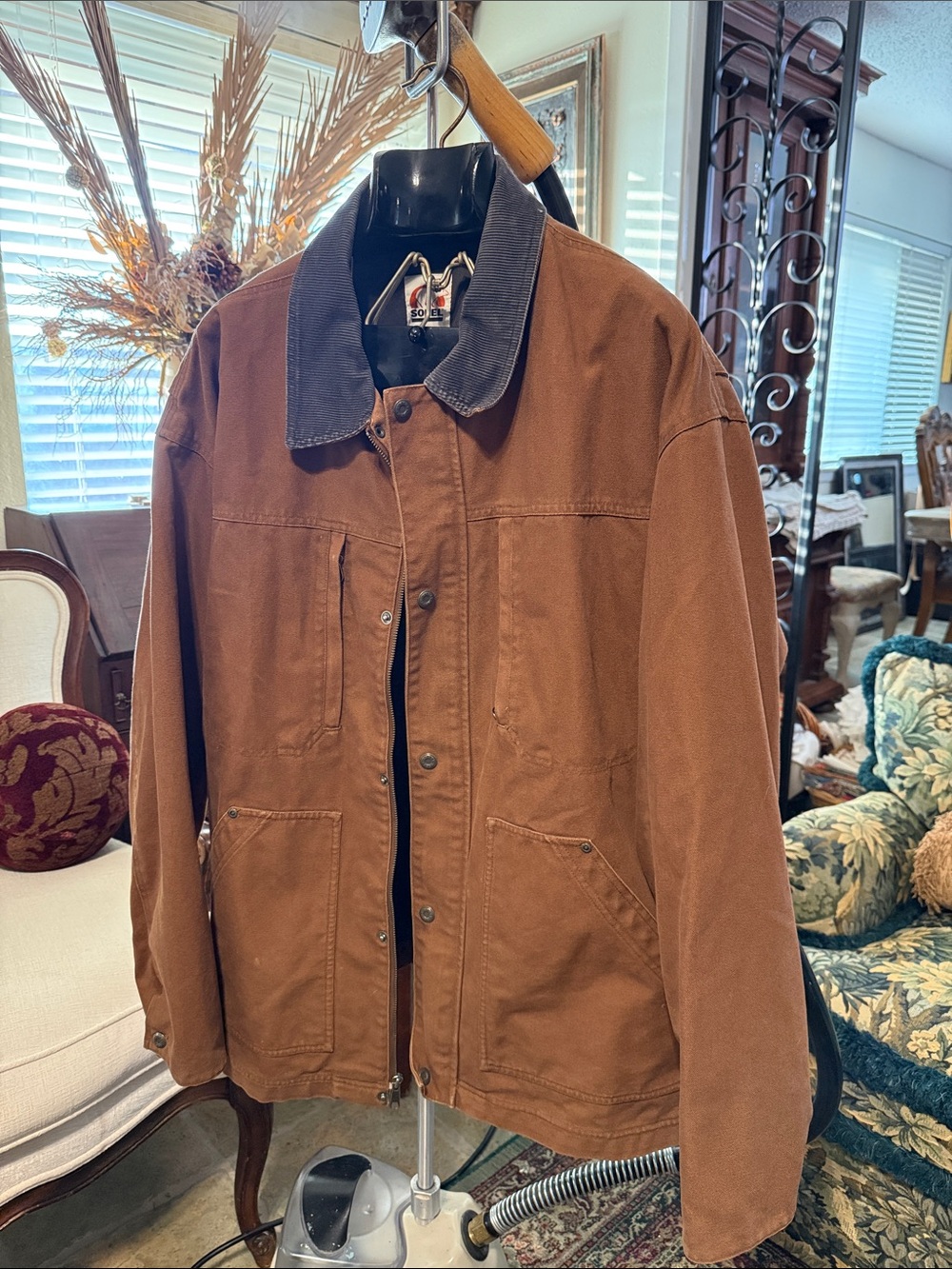 Sorel Brown Work-Style Jacket with Dark Corduroy Collar